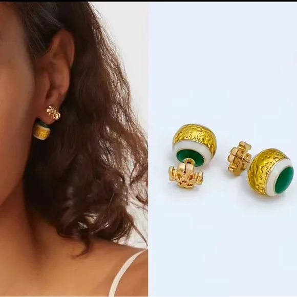 Tory Burch bauble backed double stud earrings - Picture 6 of 7